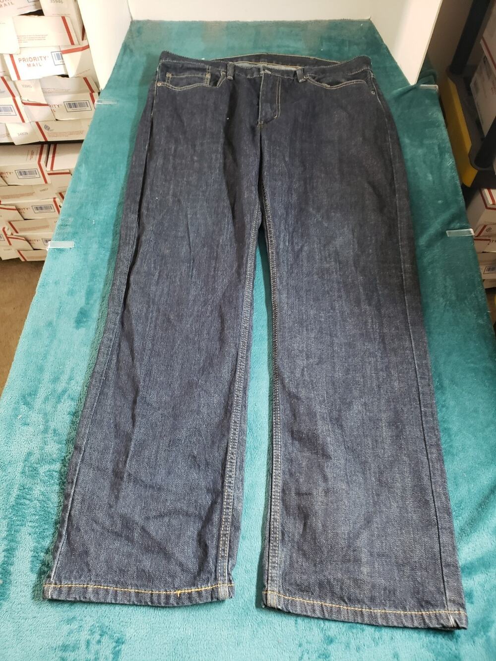 Levis 559 Jeans Size 38x34 Mens Blue Stretch Pants Mid Rise Relaxed Straight